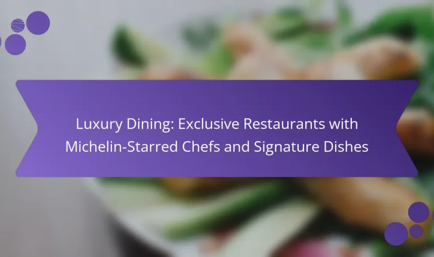 Luxury Dining: Exclusive Restaurants with Michelin-Starred Chefs and Signature Dishes