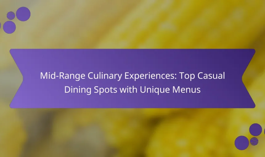 Mid-Range Culinary Experiences: Top Casual Dining Spots with Unique Menus