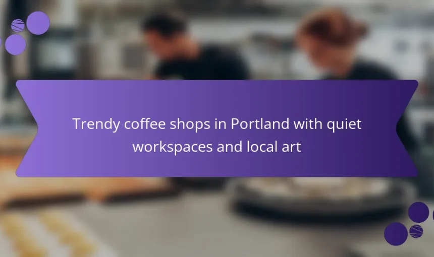 Trendy coffee shops in Portland with quiet workspaces and local art