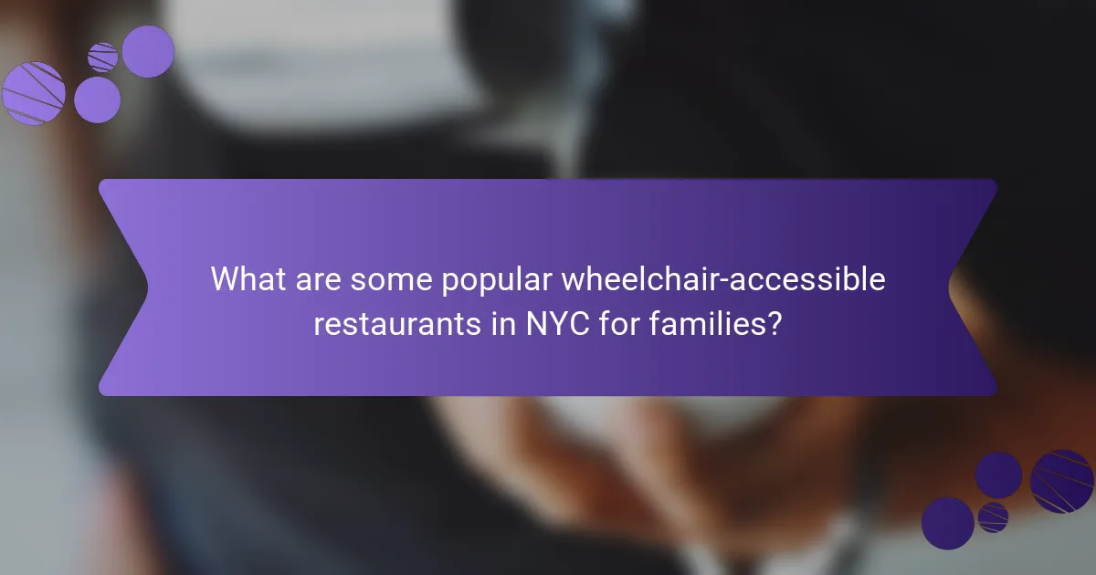 What are some popular wheelchair-accessible restaurants in NYC for families?