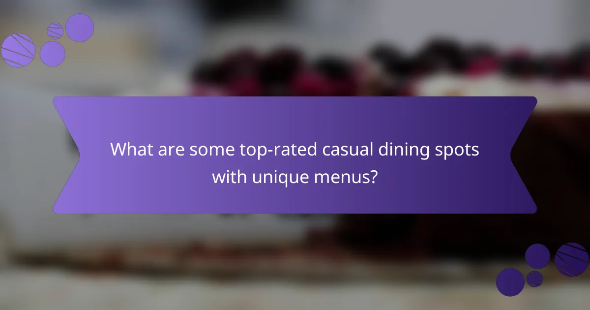What are some top-rated casual dining spots with unique menus?