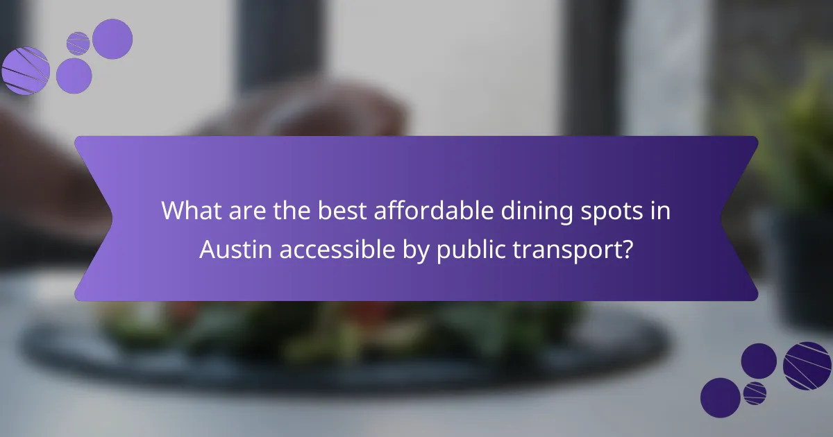 What are the best affordable dining spots in Austin accessible by public transport?