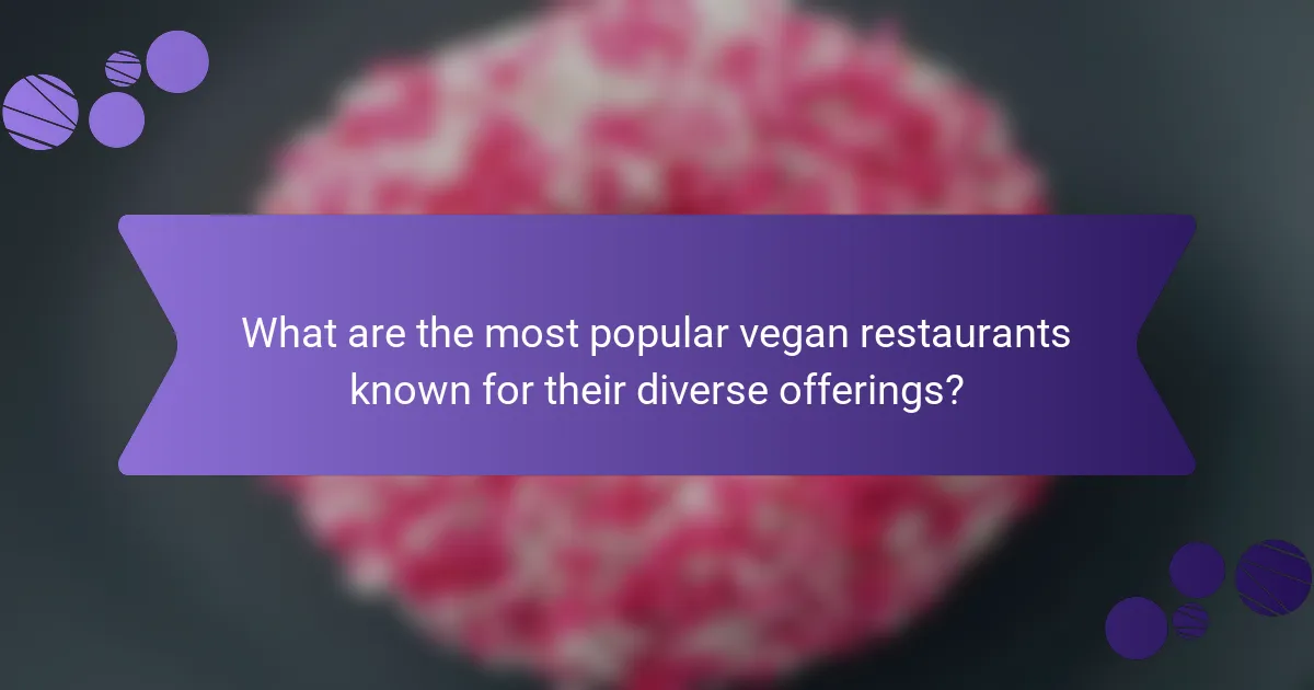 What are the most popular vegan restaurants known for their diverse offerings?