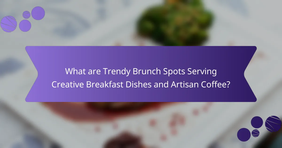 What are Trendy Brunch Spots Serving Creative Breakfast Dishes and Artisan Coffee?