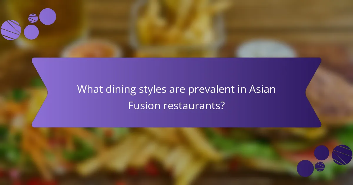 What dining styles are prevalent in Asian Fusion restaurants?